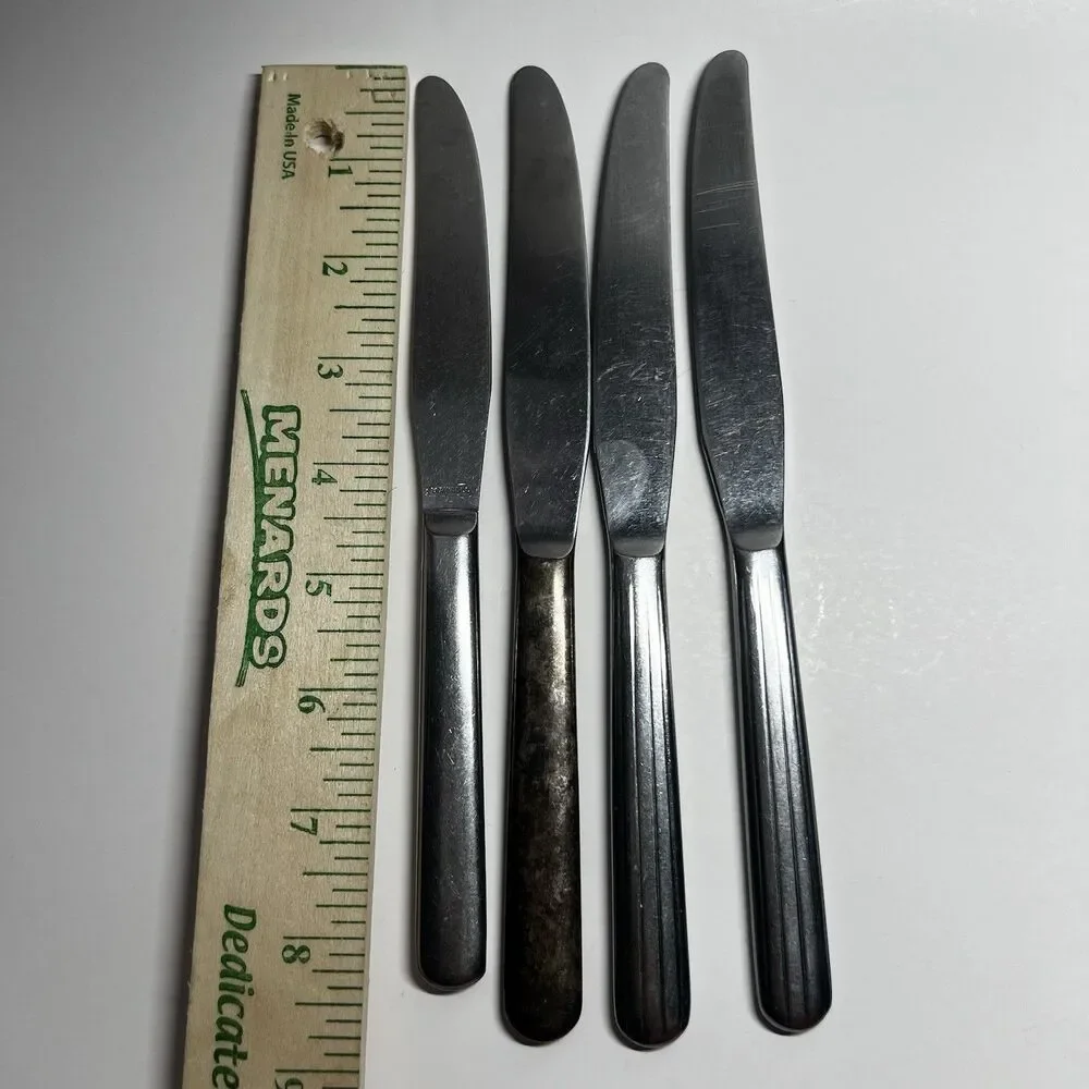Vintage Mismatched Stainless Steel Dinner Knives Lot of 4 Mixed Patterns
